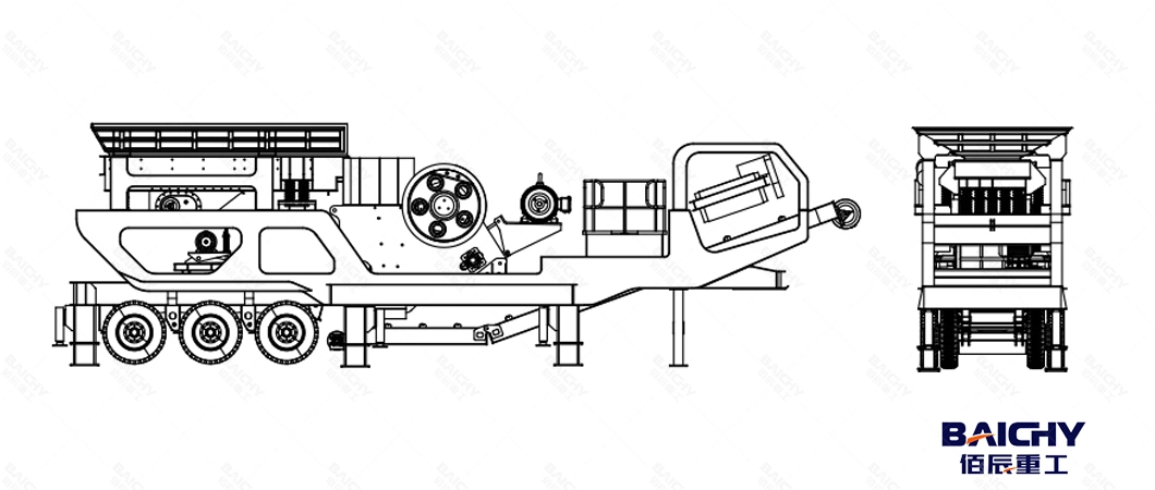 Complete Set Quarry Granite Stone Crusher Plant, Portable Mining Limestone Gravel Concrete Jaw Crusher and Screening